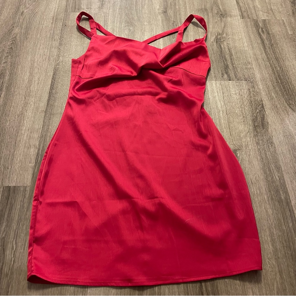 Nasty Gal Pink Silk Dress
